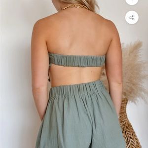 Handkerchief crop top and high waisted shorts set